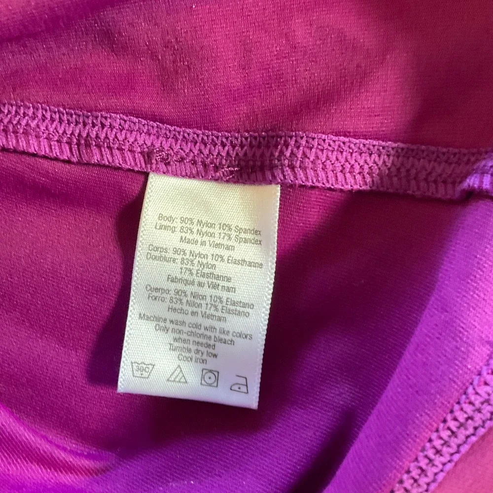 Alo Yoga Racerback Tank Top Womens Medium Magenta Purple Gray Shelf Bra
